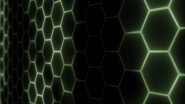 Abstract Futuristic Hexagon Mesh Light Effects Can Used Background Presentations — Stock Video