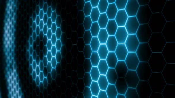 Maille Hexagonale Futuriste Abstraite Aux Effets Lumière Peut Être Utilisé — Video