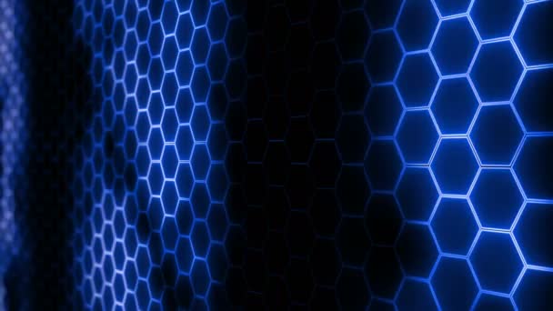 Heksagon Futuristik Abstrak Mesh Dengan Efek Cahaya Dapat Digunakan Sebagai — Stok Video