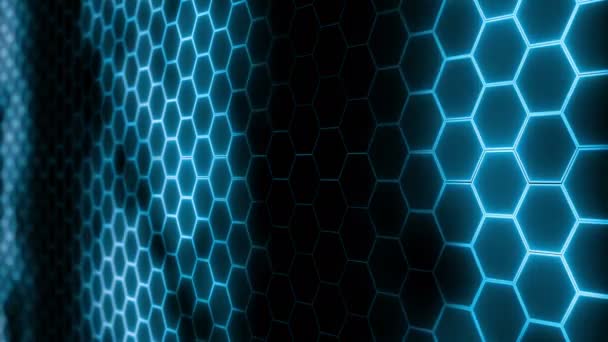 Heksagon Futuristik Abstrak Mesh Dengan Efek Cahaya Dapat Digunakan Sebagai — Stok Video