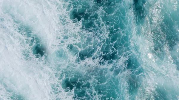 Representación Una Vista Superior Las Ondas Turquesas Con Espuma Salpicadura — Foto de Stock