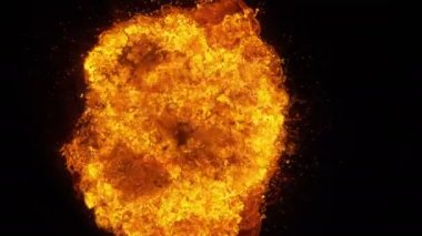Colorful explosion in slow motion. Bright colors and fiery color transitions during the blast wave. This video can be used as a background for a colorful presentation or video design of any topic