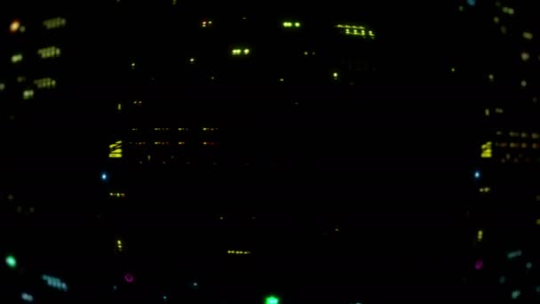 Мерцающие Огни Серверной Комнаты Компьютерами Серверами Освещение Цод Обработки Данных — стоковое видео
