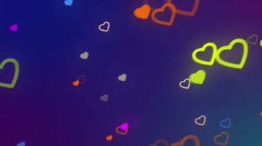 Parlayan çok renkli kalpler birbirlerinden farklı uzaklıklarda farklı hızlarda hareket ederler. Alışılmadık gösteriler ve sunumlar için canlı ve dinamik bir zemin. Döngülü