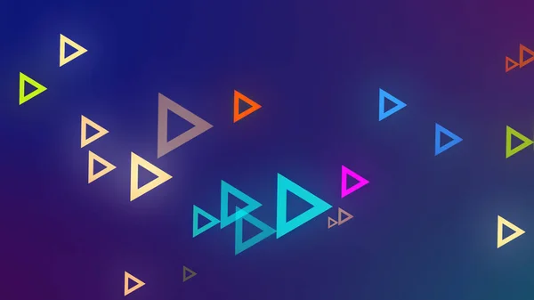 Rendering Von Leuchtenden Mehrfarbigen Dreiecken Raum Die Sich Unterschiedlichen Entfernungen — Stockfoto