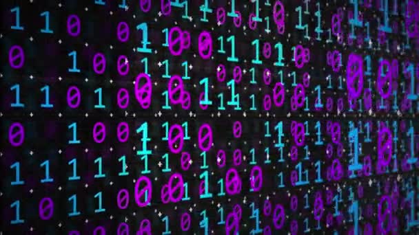 Achtergrond Gebaseerd Binaire Code Technologie Digitale Gegevens Beschermen Tegen Hacken — Stockvideo