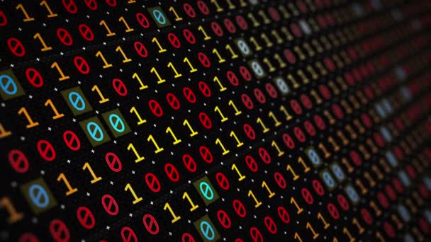 Background Based Binary Code Technology Protecting Digital Data Hacking Viruses — Stock Video
