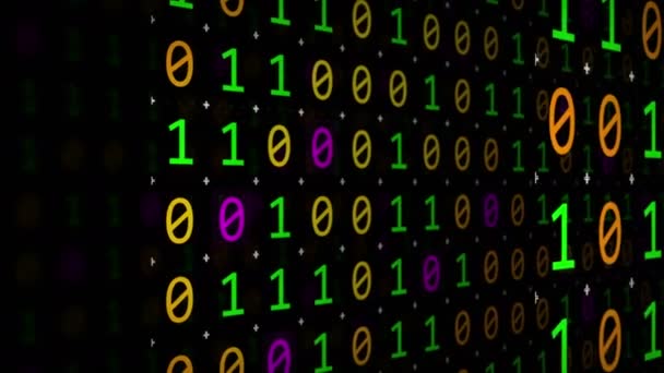 Hintergrund Basiert Auf Binärcodetechnologie Schutz Digitaler Daten Vor Hacking Und — Stockvideo