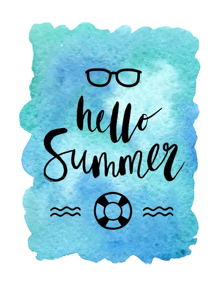 Poster motivasi "Hello summer" Latar belakang abstrak - Stok Vektor