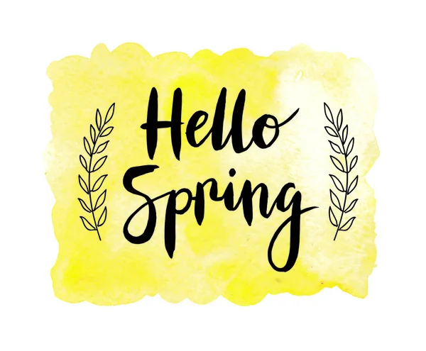 Cartaz de motivação "Hello spring ". Vetor De Stock