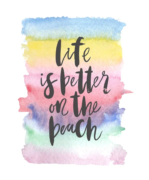 Cartaz de motivação "A vida é melhor na praia" Fundo abstrato Ilustrações De Stock Royalty-Free