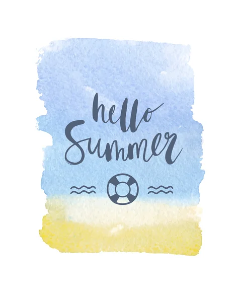 Poster motivasi "Halo musim panas " - Stok Vektor