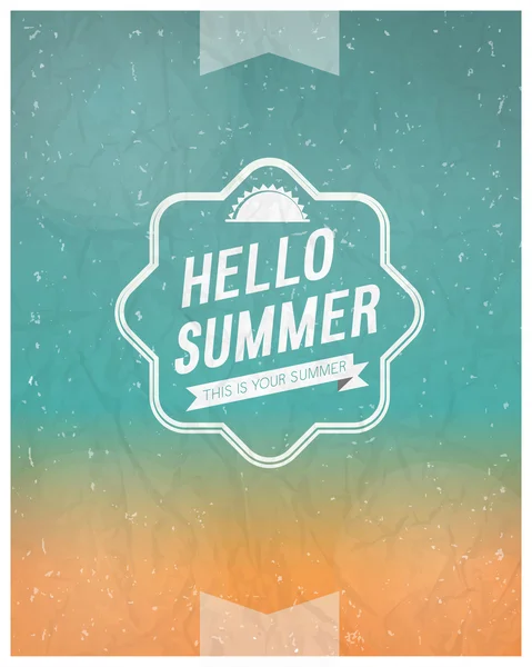 "Hello nyár poszter. — Stock Vector