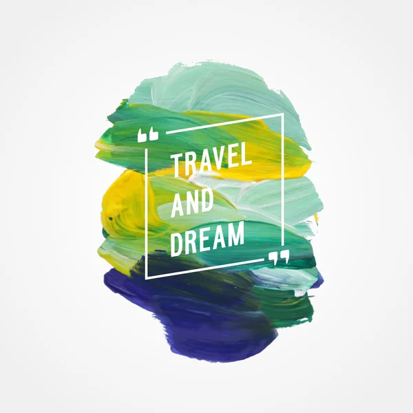 Motivasyon posteri "seyahat ve rüya" — Stok Vektör