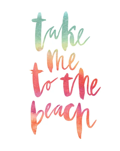 Motivation poster "Take me to the beach" — Stock Vector