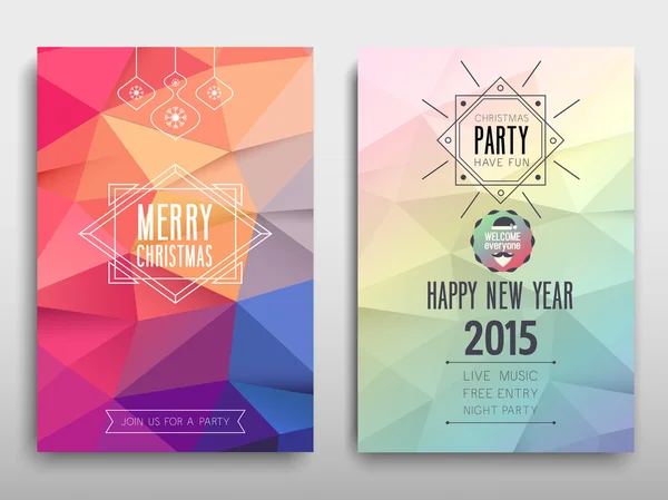 Kleurrijke Merry Christmas flyer. Vectorillustratie. — Stockvector