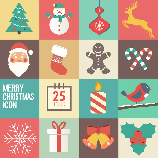 Merry christmas pictogrammenset. — Stockvector