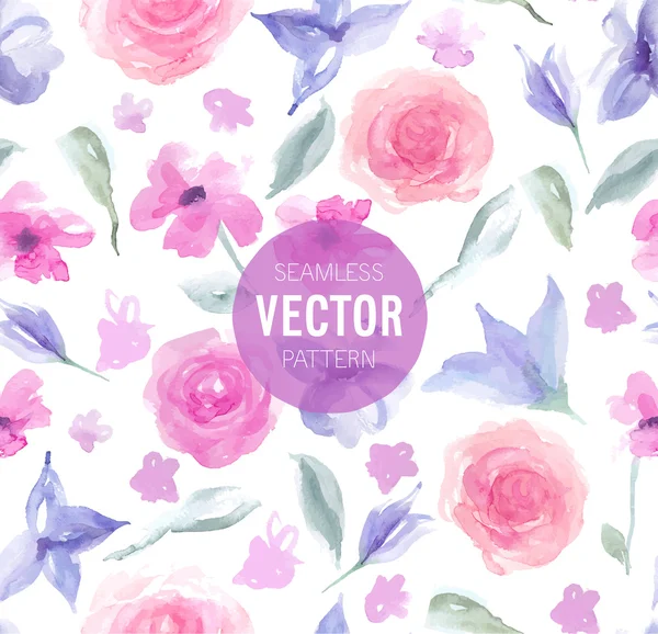 Watercolor rose seamless pattern. — Stock Vector