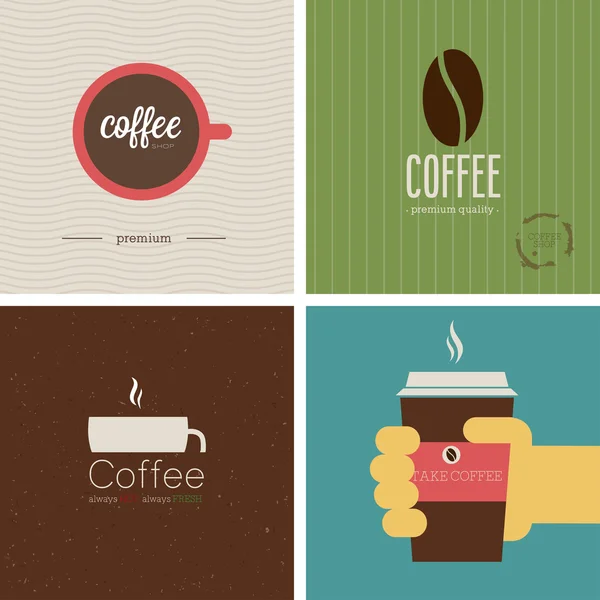 Koffie winkel instellen. vectorillustratie. — Stockvector