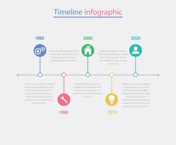 Šablona business infographic časová osa. — Stockový vektor