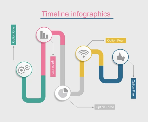 Tijdlijn infographic business sjabloon — Stockvector