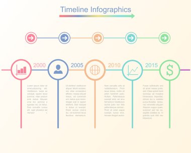 zaman çizelgesi Infographic iş şablonu