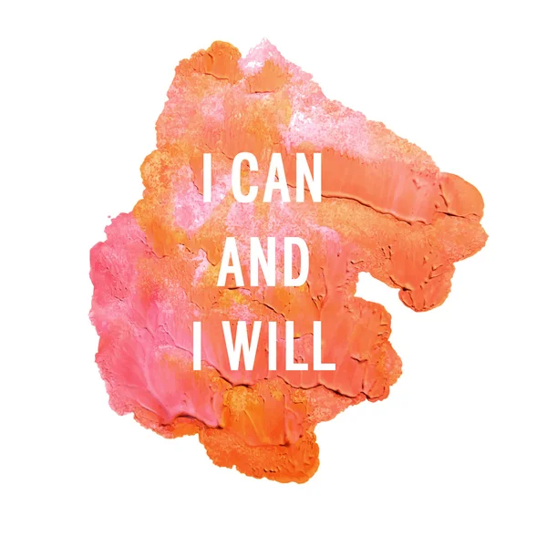 Poster motivasi "i can and i will " - Stok Vektor