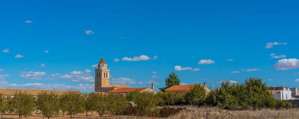 Panoramic View Village Mahora Church Mancha Spain — ストック写真