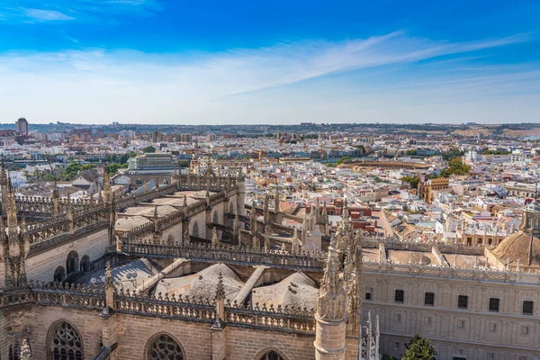 City Skyline Sevilla Aerial View Top Cathedral Saint Mary See — ストック写真