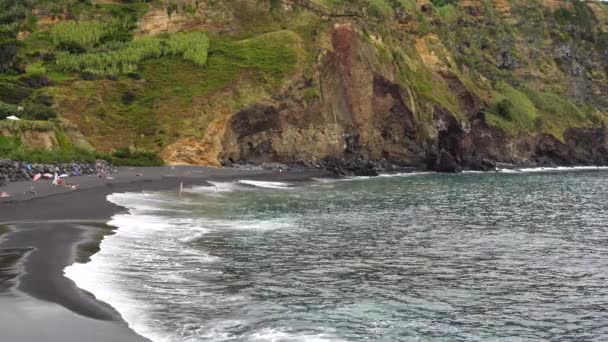 Sao Miguel Portugal September 2020 Amazing View Mosteiros Beach People — Stok video