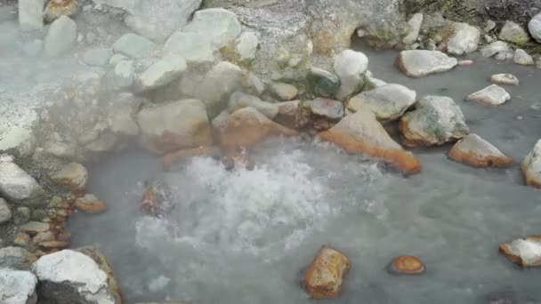 Aguas Termales Agua Hirviendo Caldeiras Das Furnas Azores Pueblo Central — Vídeo de stock