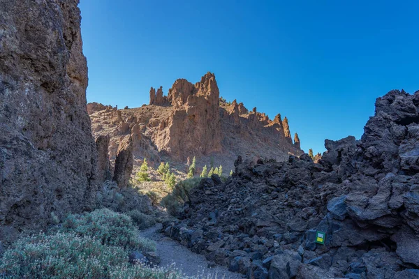 Lava Τοπίο Στο Teide National Park Rocky Ηφαιστειακό Τοπίο Στην — Φωτογραφία Αρχείου