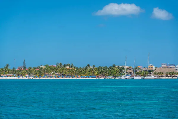 Norten Plaży Kolorowe Wyspy Isla Mujeres Pobliżu Cancun Meksyku Widok — Zdjęcie stockowe