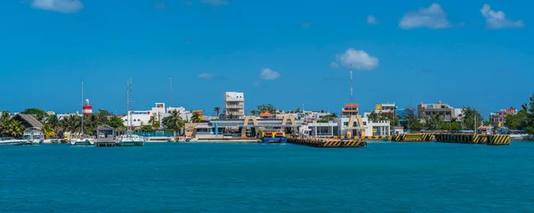 Panorama Vanaf Isla Mujeres Eiland Bij Cancun Mexico Uitzicht Vanaf — Stockfoto