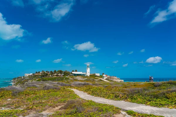 Weg Bij Vuurtoren Het Zuiden Aan Prachtige Caribische Kust Isla — Stockfoto