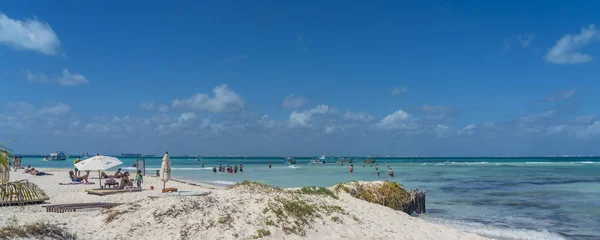 Isla Mujeres Messico Marzo 2021 Playa Norte Spiaggia Nord Con — Foto Stock