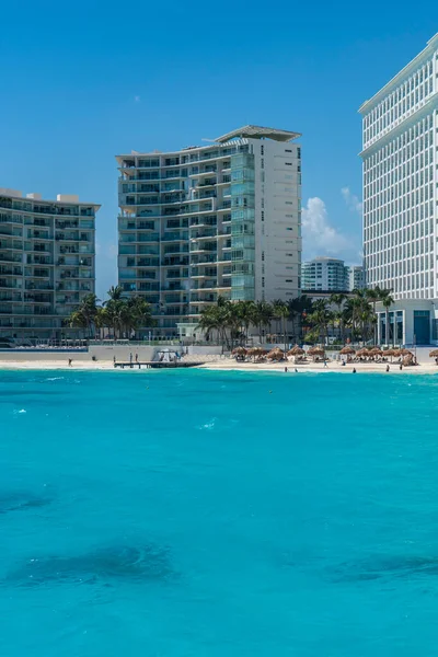 Cancun Mexiico Mars 2021 Utsikt Från Hotellzonen Cancún Med Hotellen — Stockfoto
