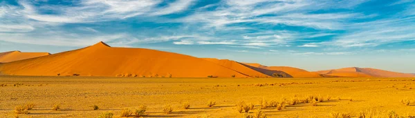 Panorama Sossusvlei Dużymi Pomarańczowymi Wydmami Pustyni Namib Namibia — Zdjęcie stockowe