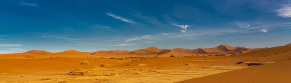 Krajobraz Panoramiczny Dużymi Pięknymi Wydmami Sossusvlei Namibia — Zdjęcie stockowe