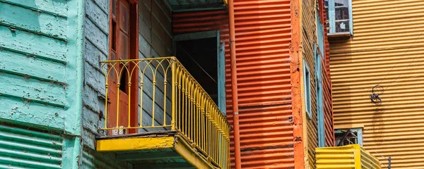 Calle Caminito Boca Caminito Panorama Con Los Coloridos Edificios Buenos — Foto de Stock