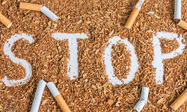 Stop smoking background with tobacco