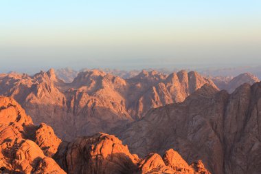 View of the Sinai mountains at dawn clipart