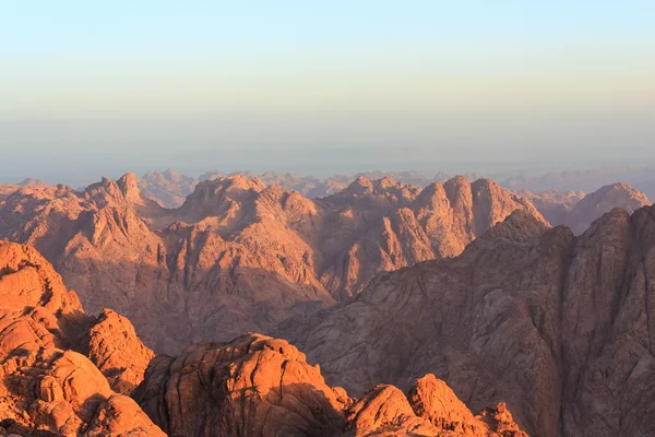 Vista de las montañas del Sinaí al amanecer Imágenes de stock libres de derechos