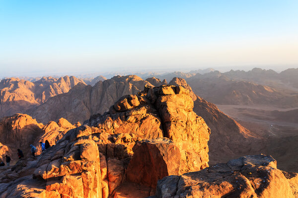 Sinai desert and mountains at dawn