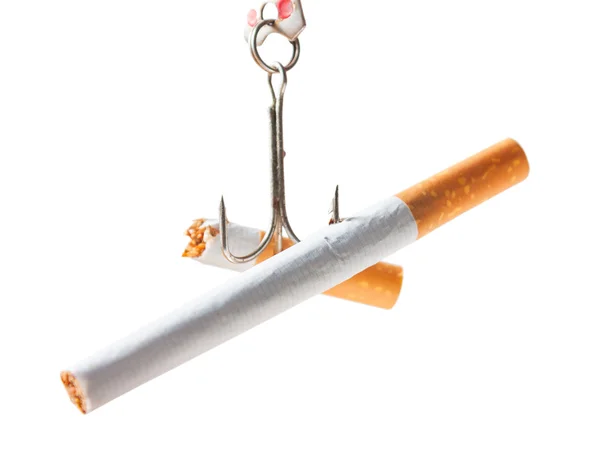 Cigarros no anzol. Pára de fumar. — Fotografia de Stock