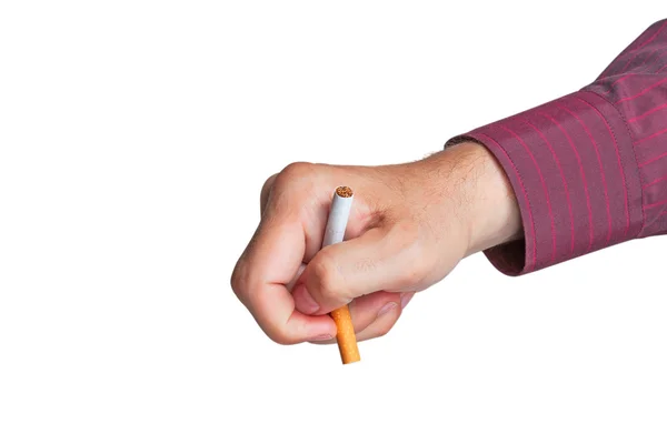 Człowiek łamie papierosa — Zdjęcie stockowe