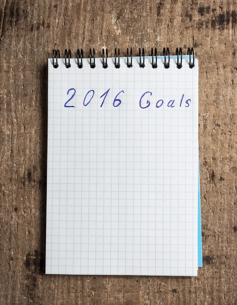 Caderno e metas do ano 2016 — Fotografia de Stock