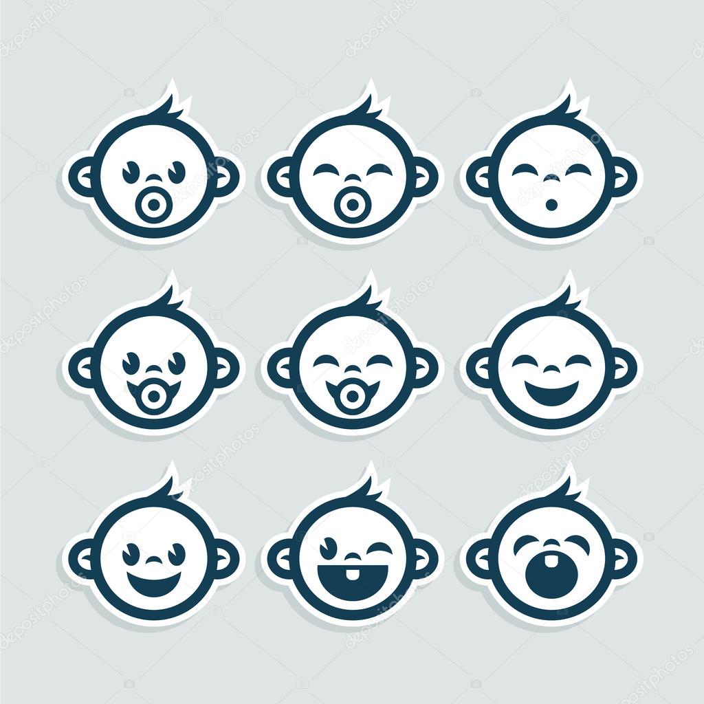 Cute Baby Boy Icons Stock Vector Image by ©Mictoon 56682899