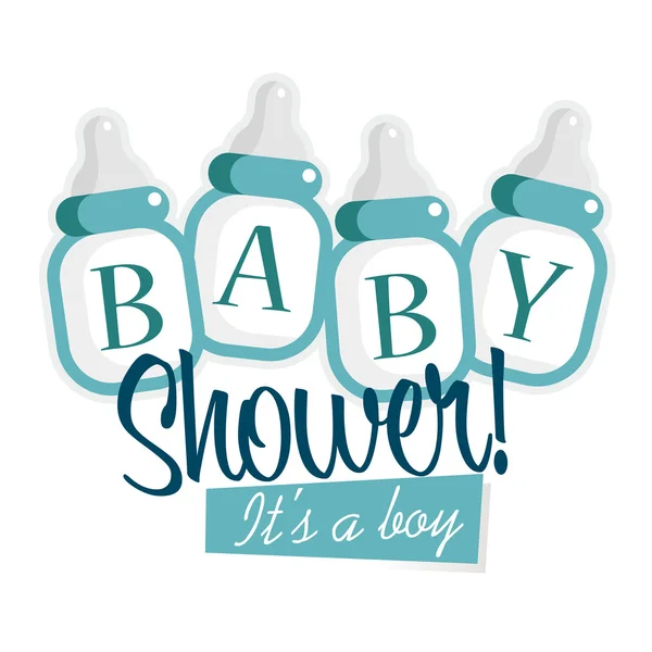 Blue Baby Shower butelek — Wektor stockowy