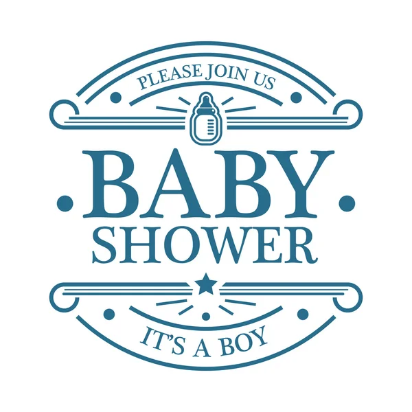 Emblème garçon douche bébé — Image vectorielle